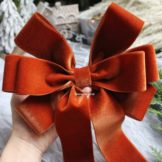 9" Burnt Orange Velvet Bow Ties